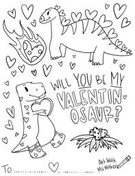 Dinosaur in love printable coloring page, free to download and print. Free Dinosaur Valentine Coloring Page By Rachael Wilken Tpt