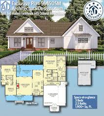 Notable features of coveted american house plans are: Plan 56450sm Split Bed Modern Farmhouse With Optional Bonus Room Modern Farmhouse Plans House Plans Farmhouse Farmhouse Plans