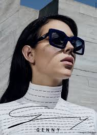 Georgina Rodriguez with sculptural eyewear frames. The campaign confirms  the love for art and architecture that has always inspired the purity and  the design of the Genny collections. Genny #gennyeyewear #genny  #gennyofficial #