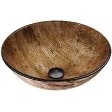 vigo amber handmade glass round vessel