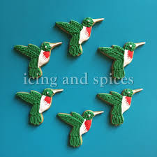 Ruby Throated Hummingbirds By Icing And Spices Ruby Throated Hummingbird Cookie Decorating Icing