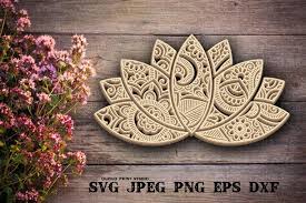 Download 3d Layered Mandala Svg Lotus Svg Zentangle Svg Flower Svg 841951 3d Printing Design Bundles