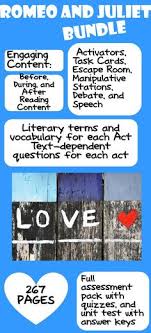 Romeo And Juliet Bundle Romeo And Juliet New Teachers Text Dependent Questions