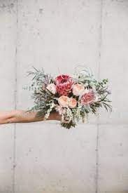 Modern Distillery Wedding Bridal Bouquet With Tropical Protea Xerographica Airplants Simple Wedding Flowers Bright Wedding Flowers Romantic Wedding Flowers