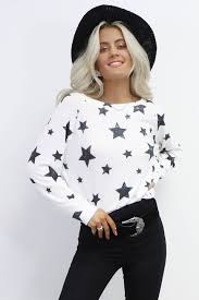 Black And White Sweatshirt For Girls Good Girl White Black Star Sweater Star Sweater Star Sweater Outfit Amazing Lace