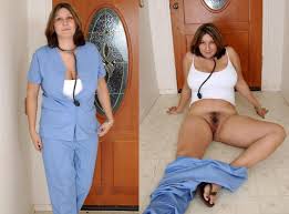 Undressed nurse Megan- a sexy amateur girl shows all