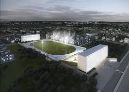 Football Pitch Hovers Above Basketball Courts In Ufcspa Campus Design Campus Design Architectural Competition Architecture