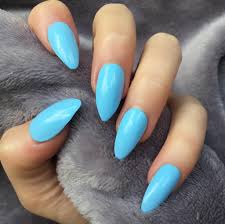 To be a master of this design you have to paint all the nails with ocean blue color. Rts Baby Blue Gloss Almond Doobys Nails