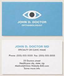 Opthamologist Or Optometrist Blue Business Card Zazzle Com Medical Business Card Doctor Business Cards Nurses Week Quotes