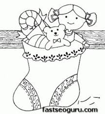Go on a sock number or alphabet hunt by writing letters/numerals on the. Printabel Christmas Sock Hung With Teddy Bear And Doll Coloring Page Free Kids Coloring Pages Printable