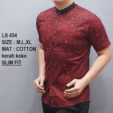 Jual online produl baju batik pria model kerah shanghai. Jual Kemeja Batik Pria Slim Fit Merah Kerah Shanghai Imlek Ls454 Di Lapak Linabatikdistro Bukalapak