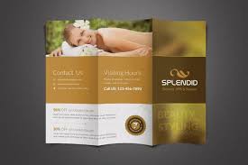 Trifold Brochure Mockup Spa Brochure Beauty Spa Trifold Brochure