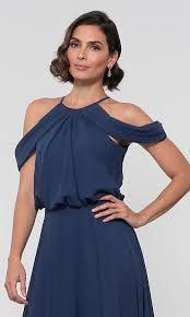 Kleinfeld Long Bridesmaid Jumpsuit with Short Sleeves