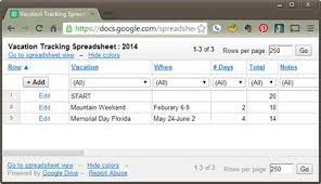 Vacation Tracking Spreadsheet Template Google Spreadsheets Vacation Spreadsheet Template Document Tracking