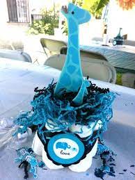 Pin By Katrina Gonzalez On My Crafty Experiments Baby Shower Giraffe Baby Shower Centerpieces Blue Baby Shower
