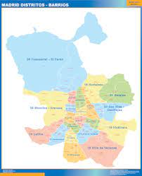 Madrid destaca entre las ciudades de españa por ser la zona urbana más extensa y poblada del país, así como la comencemos en el centro de madrid. Madrid Distritos Barrios Mapas Aragon Zaragoza Huesca Y Teruel