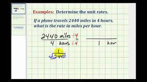 Example 1 Determine Unit Rate Mph