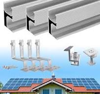 Warmfay Solar Bracket Tile Roof Mounting Set, Extended Photovoltaic Mounting Rail, Roof Hook, Solar Panel Holder for 4 Modules, Aluminium Solar Module ...