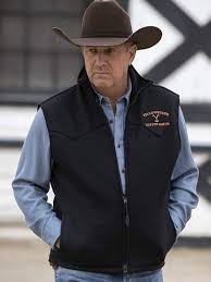 Tv Series Yellowstone Kevin Costner Vest Kevin Costner Black Vest Cowboy Outfits