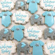 Elephant Themed Baby Shower Decorated Sugar Cookies Peanut Baby Shower Elephant Baby Shower Boy Elephant Baby Shower Cake