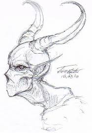Demon Profile Sketch By Demented Beholder Scary Drawings Scary Art Dark Art Drawings