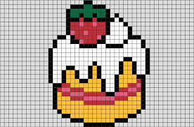 Strawberry Cake Pixel Art Pixel Art Grid Pixel Art Easy Pixel Art