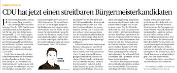 Die union präsentiert sich als volkspartei und will allen etwas anbieten. Frank Steenmanns Ist Burgermeisterkandidat Der Cdu Cdu Stadtverband Voerde