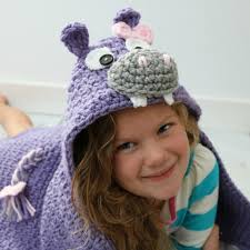 CROCHET PATTERN & VIDEO/ Hooded Hippo Blanket, Crochet Hooded Blanket,  Crochet Animal Blanket