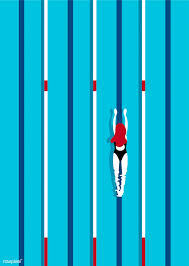 Aerial View Of A Swimming Pool Free Image By Rawpixel Com Swimming Posters Sports Illustrations Art Pool Art