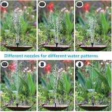 Sep 17, 2020 · a solar bird bath, for example, needs to be in full sunlight to function properly, while a bird bath fountain must be near a power source or it will not work correctly. Buy Aisitin 2 5w Solar Fountain Pump Diy Outdoor Solar Water Fountain Pump With 6 Nozzles And 4ft Water Pipe Solar Powered Pump For Bird Bath Ponds Garden And Fish Tank Online In