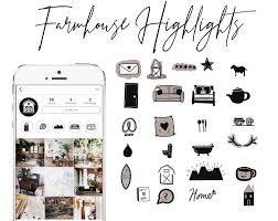 Home Instagram Story Highlight Icons Covers Interior Design Etsy Story Highlights Rustic Black Instagram Story