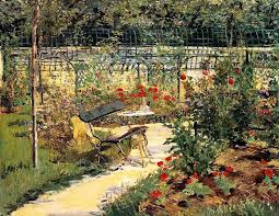 Au Printemps Manet Peinture De Jardin Art Impressionniste