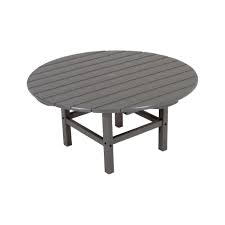 Including outdoor, wicker & timber furniture. Polywood Slate Grey 38 In Round Patio Conversation Table Rct38gy The Home Depot