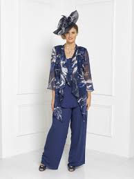 With ruffle trim and allover lace, this is definitely the perfect pick for. Lewis Henry Navy White 3 Piece Trouser Set Fd1797 P Fabulous Shap Mother Of The Bride Trouser Suits Mother Of The Bride Jackets Plus Size Retro Dresses