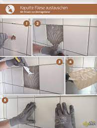 Welche produkte eignen sich dazu, terrassenfliesen zu reparieren? Kaputte Fliese Austauschen Mit Einsatz Von Montagekleber Anleitung Diybook At