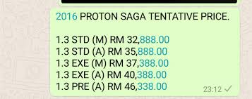 X50 starting at rm 79,200.00* x70 starting at rm 94,800.00* saga starting at rm 32,800.00* persona starting at rm 42,600.00*. 2016 Proton Saga Here S What We Know So Far Autofreaks Com