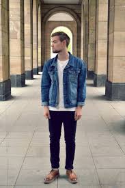 Denim Jacket Jeans Fashion Men Tumblr Streetstyle Brown Leather Shoes Pants Style Mens Street Style Men Casual Denim Fashion
