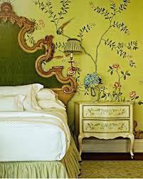 Brilliant Bright Green Master Bedroom Interior Design By Katherine Shenaman Interiors Katherineshenaman Hand Painted Wallpap Master Bedroom Interior Design