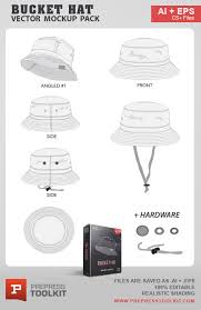 Download Bucket Hat Vector Mockup Pack Prepress Toolkit