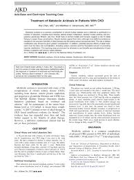 Pdf Treatment Of Metabolic Acidosis In Patients With Ckd
