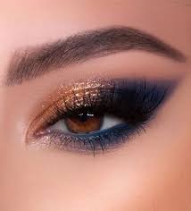 Gorgeous Eyeshadow Looks The Best Eye Makeup Trends Blue Gold Dark Eye Makeup Makeup Eyeshadow Blue Eyeshadow Looks
