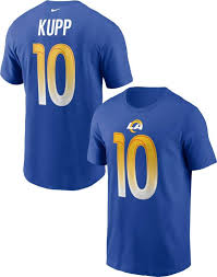 Kupp announced on social media monday that he's surprisingly changing his jersey number from 18 to 10. Nike Men S Los Angeles Rams Cooper Kupp 10 Game Royal T Shirt Dick S Sporting Goods