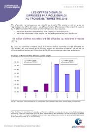 • ce site est édité par pôle emploi, institution nationale publique, rattaché au ministère du travail, représenté par son directeur général. Offres D Emploi Diffusees Par Pole Emploi Au 3e Trimestre 2015