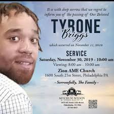 As most of you are aware, Tyrone Briggs died at SCI Mahanoy