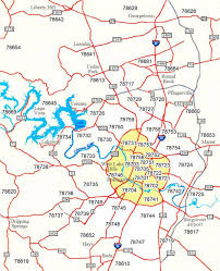 The southern united states (en); Austin Zip Code Map Zip Code Map Austin Texas Usa