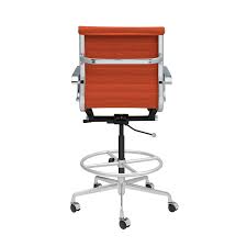 Soho Ribbed Drafting Chair Orange Fabric Drafting Chair Comfy Leather Chair Chair