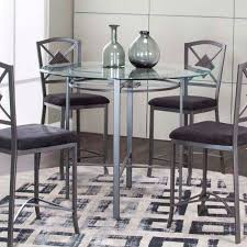 Solid and manufactured wood includes: Milano Round Counter Height Dining Table By Cramco Furniturepick