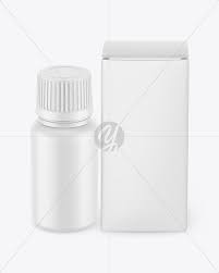 Matte Pills Bottle W Paper Box Mockup In Bottle Mockups On Yellow Images Object Mockups