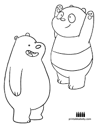 We Bare Bears Printables Baby Free Cartoon Coloring Pages