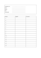 Tabelle zum ausdrucken leer / kurs: 4teachers Vorlage Fur Vokabeltests Fur Die Unterstufe